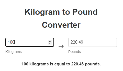 convert kg to lbs